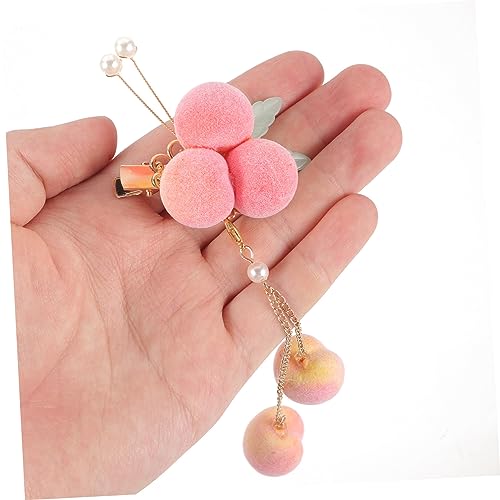 UKCOCO 2 Stück Haarschmuck für Mädchen Pfirsich Haarspangen mit Langen Quasten Dekorative Haarclips für Junge Mädchen und Chinesischer Stil Haarschmuck für Hochzeit Fest und Alltag von UKCOCO
