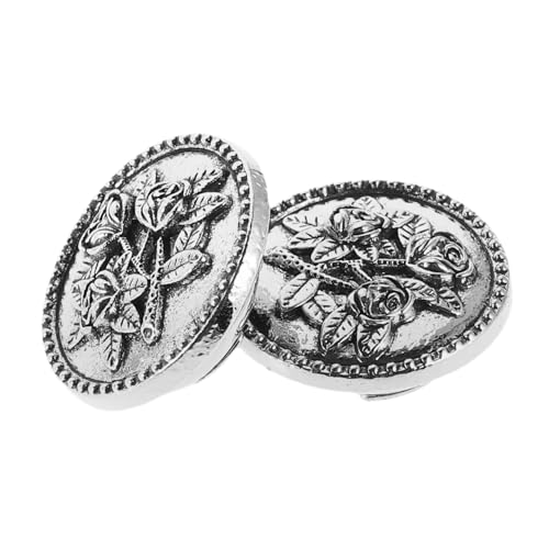 UKCOCO 2stücke Knopfdeckel Für Formelle Hemden Elegantes Rosen-design Unisex Manschettenknöpfe Für Hochzeiten Und Partys Robuste Knopfaccessoires Für Damen Und Herren Vintage-stil von UKCOCO