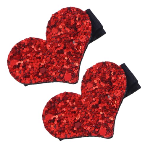 UKCOCO 2 Stück Herzförmige Glitzer Haarspangen für Mädchen Leichte Haar Accessoires für Partys Hochzeiten und Valentinstag Funkelnde Pailletten Haarspangen mit Charmantem Design von UKCOCO