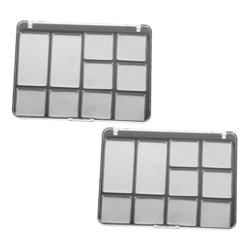 UKCOCO 2 Stück Magnetische Lidschatten Palette mit Fächern Leerer Make Up Organizer Tray Transparentem Deckel zur Sicheren Aufbewahrung Vielseitig Einsetzbar für Individuelles Schminken von UKCOCO