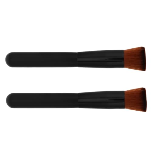UKCOCO 2 Stück Make Up Pinsel für Flüssige Grundierung Flacher Foundation Pinsel für Frauen Design Weiche Borsten Professionelles Make Up Werkzeug von UKCOCO