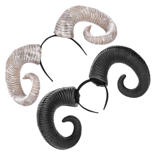 UKCOCO 2 Stück PU Horn Stirnband für Halloween Cosplay Teufelshörner Kopfschmuck Leicht und Komfortabel Haaraccessoire für Partys und Kostüme von UKCOCO