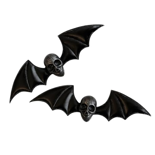 UKCOCO 2 Stück Punk Gothic Haarspangen mit Schädel und Flügel Halloween Haarschmuck für Frauen Langlebige Metallclips für Einzigartigen Look bei Partys und Alltag von UKCOCO
