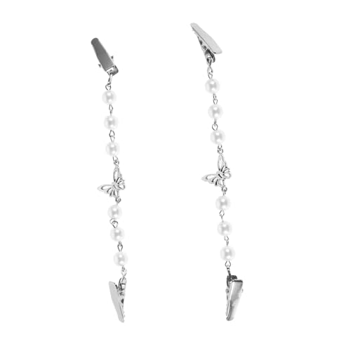 UKCOCO 2 Stück Retro Schalklammern mit Schmetterlingsmotiv und Eleganten Imitationsperlen Robuste Zinklegierung Clips für Cardigans Pullover und Schals Damen Kleidungszubehör von UKCOCO