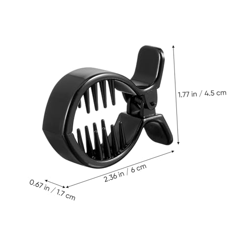 UKCOCO 2 Stück Runde Gezahnte Haarspange aus Resin Starker für Dutt und Pferdeschwanz Schwarze Haarklammern für Damen Langlebig und Vielseitig für Alltag und Party von UKCOCO