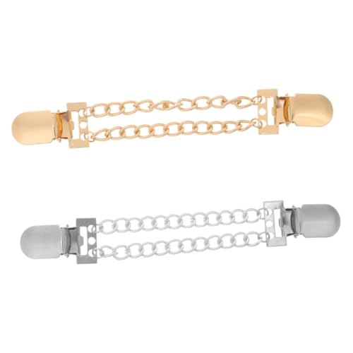 UKCOCO 2 Stück Teiliges Metal Chain Sweater Clips Stilvolle und Robuste Schal Clips für Damen Vielseitige Cardigan Broschen zur Kleider und Blusenfixierung Leicht und Praktisch für von UKCOCO