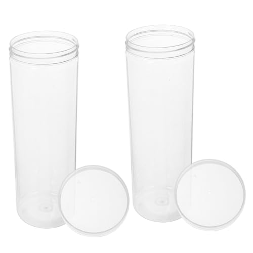 UKCOCO 2 Stück Transparente Stiftebox aus Stabilem Kunststoff mit Sicherem Deckel Leichte Tragbare Aufbewahrung für Stifte als Geschenkverpackung und Schreibtisch Organizer von UKCOCO