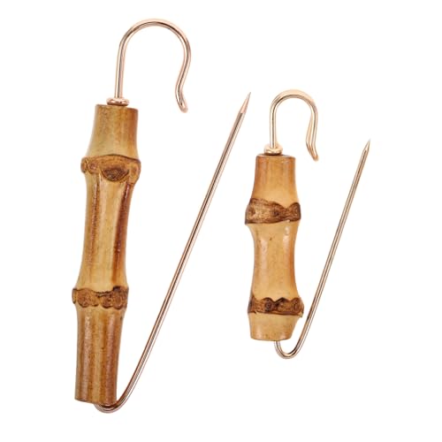 UKCOCO 2 Stück Vintage Brosche Bambus Design Strickjacken und Schal Sicherheitsnadeln Praktischer Cardigan Verschluss Vielseitiger Cloak Pin für Damenkleidung von UKCOCO