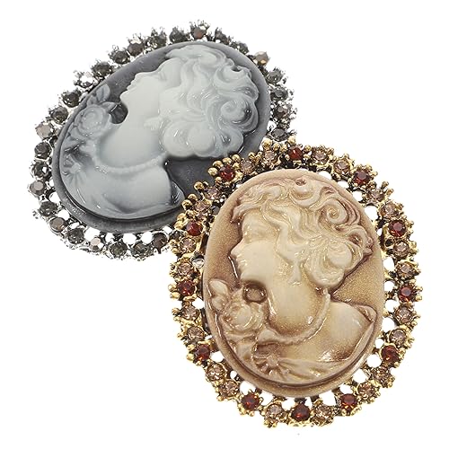 UKCOCO 2 Stück Vintage Brosche mit Funkelnden Strasssteinen Anstecknadel für Damen und Mädchen Hochwertiger Legierungs Pin für Kleidung Mäntel Rucksäcke und Hüte Langlebig und Modisch von UKCOCO