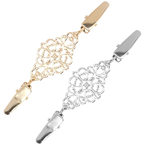 UKCOCO 2 Stück Vintage Strickjacken Clip Brosche Kragenbrosche Pullover Verschluss für Damen Elegant und Schonend für Cardigan Hemd und Mantel Einfache Anwendung Kleidungsschäden von UKCOCO