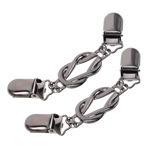 UKCOCO 2 Stück Vintage Strickjacken Clips aus Legierung Verschlussclips für Pullover und Cardigans Vielseitige Kragenclips für Teiliges in Gunmetal Schwarz von UKCOCO