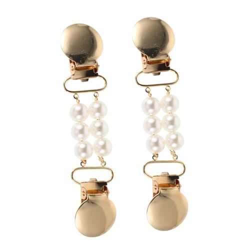 UKCOCO 2 Stück Vintage Strickjacken Clips mit Kunstperlen Dekorative Pullover Clips aus Robustem Zinklegierung und Kunststoff Broschen für Damen Vielseitig Einsetzbar für Schal Cardigan von UKCOCO