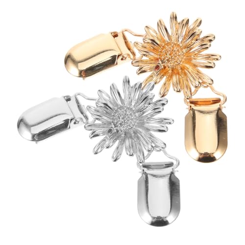 UKCOCO 2 Stück Vintage Strickjackenhalter Blütenform Robuster Metall Cardigan Clip Vielseitiger Kragen und Pulloverclip für Damen Eleganter Verschluss für Schals Umhänge und Kleidung von UKCOCO