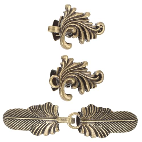 UKCOCO 2 Stück Vintage Sweater Clips Teiliges Metall Cardigan Verschluss mit Blüten und Federdesign Dekorative Strickjacken und Schalclips für Damen Langlebig und Elegant von UKCOCO