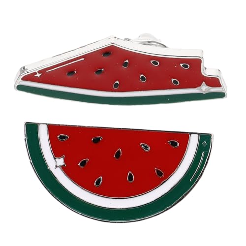 UKCOCO Wassermelonen Brosche 2 Stücke Süßes Handgefertigtes Emaille Anstecker Satz für Damen für Pullover und Schals Farbenfroh und von UKCOCO