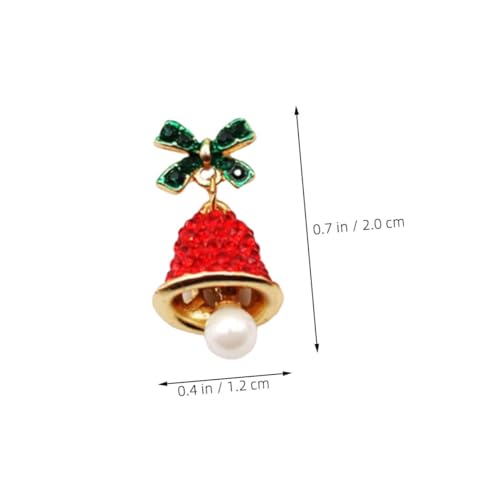 UKCOCO 2 Stück Weihnachtsohrringe Rote Schleifen Ohrhänger mit Glöckchen Festlicher Schmuck für Damen Weihnachtsfeier Geschenkidee Hypoallergen Modisch Funkelnd von UKCOCO
