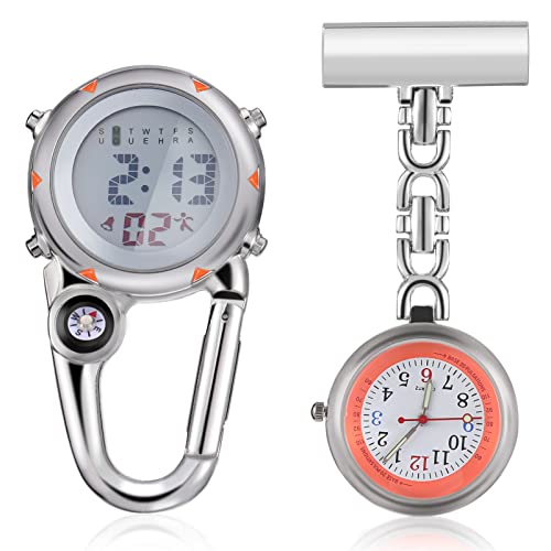 UKCOCO 2 Stück Digitaluhr Outdoor-Wander-Clip-Uhr Mit Karabiner Perfekt Für Ärzte von UKCOCO