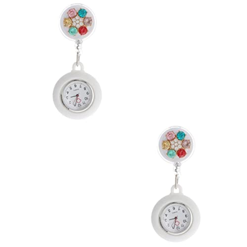UKCOCO 2 Stücke Elegante Frauen Taschenuhr Fob Uhr Versenkbare Design Krankenschwestern Hängen Uhr Uhr Mode Fob von UKCOCO