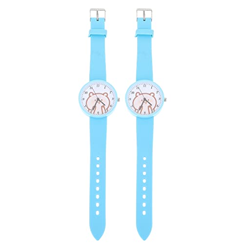 UKCOCO 2stücke Studenten Armbanduhr Aus Silikon Quarzuhr Für Niedliches Cartoon-Design Bequem Und Leicht Anpassbar Für Schule Und Freizeit von UKCOCO