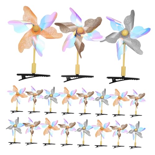 UKCOCO 20stücke Windmühlen-haarspangen Windrad-haarspangen Pailletten- Party- Haarschmuck Für Frauen Und Mädchen Aus Kunststoff Und Metall Geeignet Für Alltag von UKCOCO