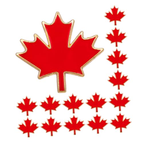 UKCOCO 24 Stück Teiliges Kanadisches Ahornblatt Anstecknadeln Metallbroschen mit Langlebiger Beschichtung Herbstliche Modeaccessoires für Kleidung Rucksäcke Schals Stilvolle Geschenkidee von UKCOCO