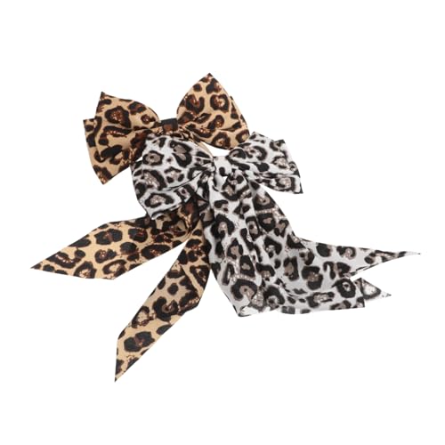 UKCOCO 2stücke Haarspangen Mit Leopardenmuster Und Schleife Große Clips Für Zöpfe Und Hochsteckfrisuren Kopfschmuck Für Damen von UKCOCO
