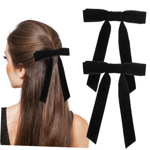 UKCOCO 2 Stück Samt Haarschleifen Haarspangen für Damen Rutschfest Bequem für Haartypen Modisches Accessoire von UKCOCO