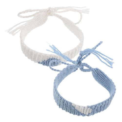 UKCOCO 2stücke Handgewebte Herz-armbänder Robuste Handgelenk-ketten Dekorative Seil-armbänder Für Damen Und Herren Gewebte Accessoires Für Alltag von UKCOCO