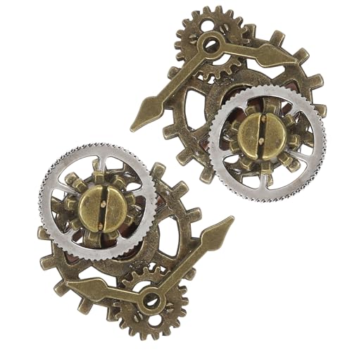 UKCOCO 2stücke Metallringe Mit Uhr Und Zahnrad-design Vintage-ringe Aus Hochwertiger Legierung Kreative Fingerringe Im Steampunk-stil Für Männer Und Frauen von UKCOCO