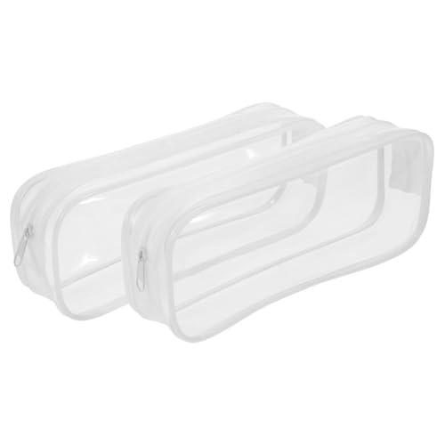 UKCOCO 2stücke Transparentes Federmäppchen Mit Großem Fassungsvermögen Stiftetasche Aus Hochwertigem Material Leicht Tragbar Für Schule Und Büro Federmäppchen Mit von UKCOCO