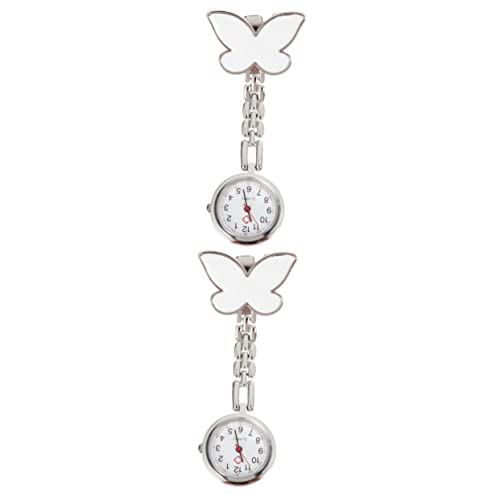 UKCOCO Ansteckuhr 2st Schwesterntisch Diamantpflege Pflegeuhren Für Krankenschwestern Broschenclip Aus Kristall Taschenuhr Brosche Uhr Geschenk Weihnachten Damen Blumen Legierung Arztuhr von UKCOCO