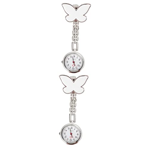 UKCOCO Ansteckuhr 2st Schwesterntisch Diamantpflege Pflegeuhren Für Krankenschwestern Broschenclip Aus Kristall Taschenuhr Brosche Uhr Weihnachten Damen Blumen Legierung Arztuhr von UKCOCO