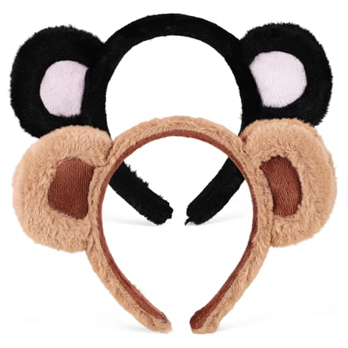 UKCOCO 2stücke Bären-stirnband Aus Plüsch Tierohren-stirnband Für Erwachsene Und Party- Gesichtswasch- Cosplay-haarband Bequemes Für Make-up Und Spa von UKCOCO