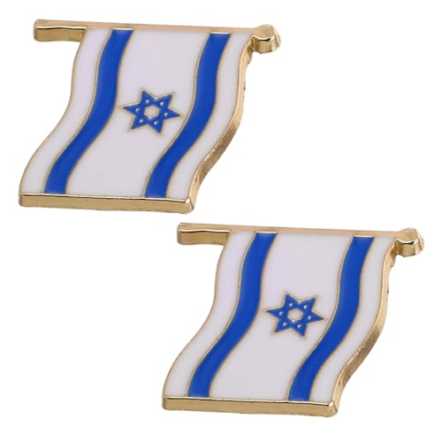 UKCOCO 2stücke Emaille-anstecknadel Mit Israel-flagge Quadratische Broschennadel Für Kleidung Jüdisches Souvenir Party-zubehör Für Frauen Und Männer Langlebiger von UKCOCO