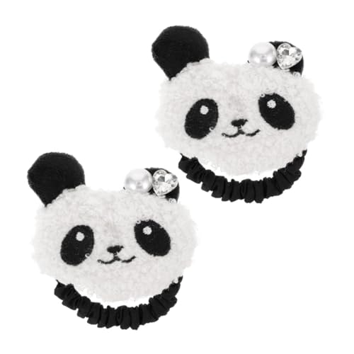 UKCOCO 2stücke Panda-haargummis Aus Elastischem Gummiband Süße Tier-muster Für Mädchen Und Frauen Haarschmuck Für Reisen Und Alltag Leicht Und Haltbar von UKCOCO