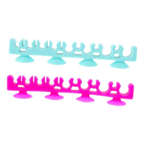 UKCOCO 2stücke Silikon-pinsel-trockenständer Mit Saugnapf Make-up-pinsel Lufttrocknender Organizer Für Kosmetikpinsel Und Kleine Accessoires von UKCOCO