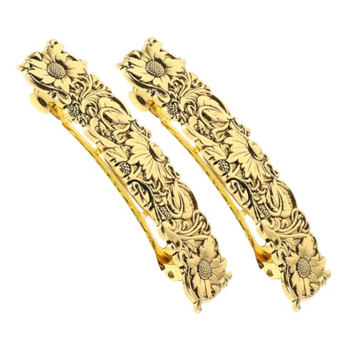 UKCOCO 2 Stück Metall Haarspangen mit Gänseblümchenprägung für Damen Vintage Blumen Design Langlebige Haarschmuck für Frisuren von UKCOCO