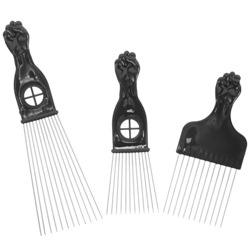 UKCOCO 3 Stck Teiliges Haardesign Metall Styling für Männer und Erwachsene Tragbare Afro Haarkämme Vielseitig für Friseure und Heimgebrauch Leicht Rutschfest Entwirrend Professionell von UKCOCO