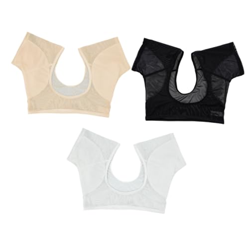 UKCOCO 3 Stück Atmungsaktive Waschbare Achsel Schweißweste für Damen und Mädchen Teiliges Xl Hautfarben Hautfreundlich Schweißabsorbierend Schnell Trocknend Komfortabel und Schützend von UKCOCO