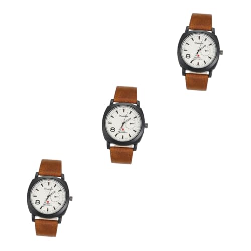 UKCOCO 3 Stück Klassische Uhren Für Herren Vintage-Geschenke Jungenuhren Herren Uhrenarmbänder Für Herrenuhren Vintage-Geschenke Für Herren von UKCOCO