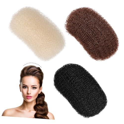 UKCOCO 3 Stück Volumen Bump Haarclips Unsichtbare Atmungsaktive Haarklammern für Volumen und Styling Geeignet für Hochsteckfrisuren Damen Haarstyling Zubehör in Schwarz Braun von UKCOCO