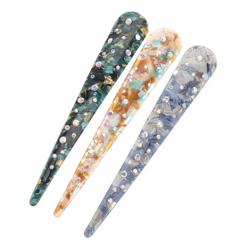 UKCOCO 3 Stücke Acryl Strass Horn Haar Clips Für Frauen Ente Bill Clips Haar Klemmen Funkelnden Haar Zubehör Modische Haar Schmuck von UKCOCO