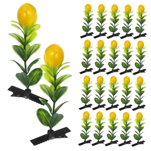 UKCOCO 30 Stück Teiliges Niedliche Haarspangen mit Zitronenmotiv Langlebige Kunststoff und Zinklegierung Haarklammern für Damen und Detaillierte Pflanzenform für Partys und Geschenkideen von UKCOCO