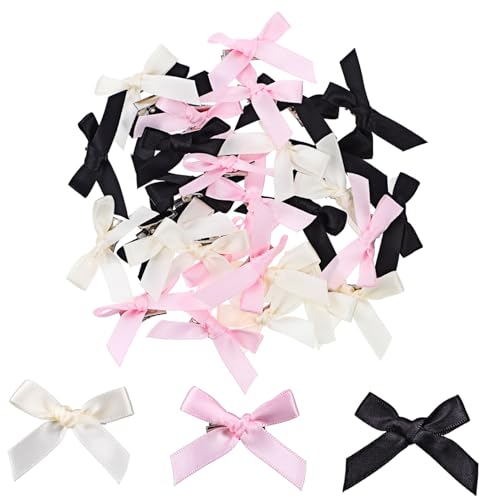UKCOCO 30stücke Mini Schleife Haarspangen Krokodilklemmen Frauen Haar Zubehör Clip Haarstyling Accessoires Für Kopfschmuck von UKCOCO