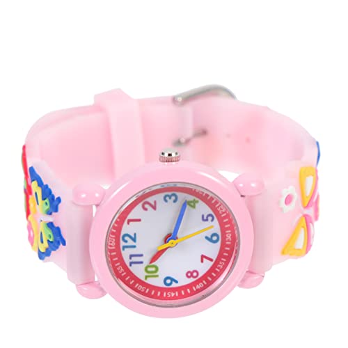 UKCOCO 3D-Schmetterlingsuhr Mädchenuhr Kindergeschenke Kleine Mädchenuhr Kinderarmbanduhr Cartoon-Uhr Bezaubernde Schmetterlingsuhr Mädchengeschenkuhr Schöne Armbanduhr von UKCOCO