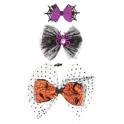 UKCOCO 3Stücke Teiliges Halloween Haarschleifen mit Spinnen Netzdekor Einzigartige Haarclips für Frauen Festivals Mottopartys von UKCOCO