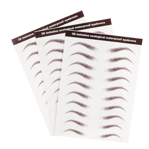 UKCOCO 3blätter Fake Augenbrauen Wasserfest Augenbrauenaufkleber Braun Simulation Augenbrauen Make-up Transfer Aufkleber Kit Zubehör Für Augenbrauenpflege von UKCOCO