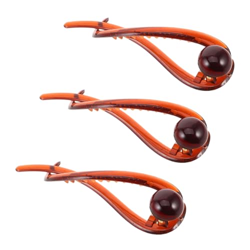UKCOCO 3stücke Ovale Haarspange Französische Haarspange Mit Perlen Flache Für Frauen Antik Stilisierte Haarnadel Gedrehte Form Für Täglichen Gebrauch von UKCOCO