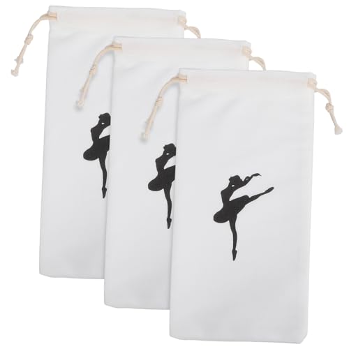 UKCOCO 3stücke Tanzsäcke Mit Kordelzug Für Ballettschuhe Tragbare Aufbewahrungstaschen Aus Hochwertigem Material Schuhtaschen Für Mädchen Zum Einfachen Tragen Und Reinigen von UKCOCO