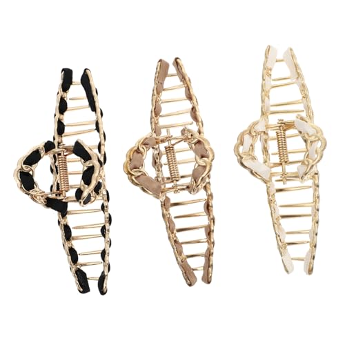 UKCOCO 3stücke Metall Haarklammer Clip Für Frauen Haarspangen Dekorative Haarklammern Pferdeschwanzhalter Haarklemme Mit Ineinandergreifenden Zähnen Für Sicheren Halt von UKCOCO